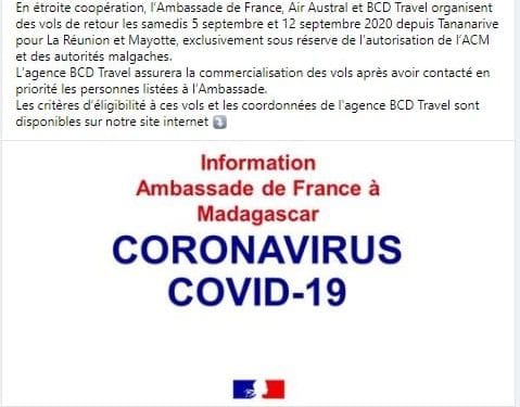 TRANSPORT – Des vols de rapatriement vers La Réunion et Mayotte avec Air Austral les 5 et 12 Septembre