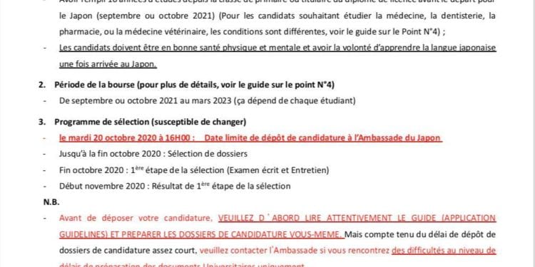 ENSEIGNEMENT SUPERIEUR – Pas de bourses d’études du Japon pour les bacheliers cette année, le programme limité au niveau Master et Doctorat