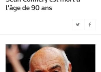DECES – Sean Connery, le premier James Bond, quitte la scène