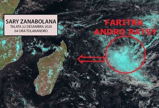 METEO – La perturbation cyclonique en cours de formation prévue toucher les côtes malgaches au lendemain de Noël