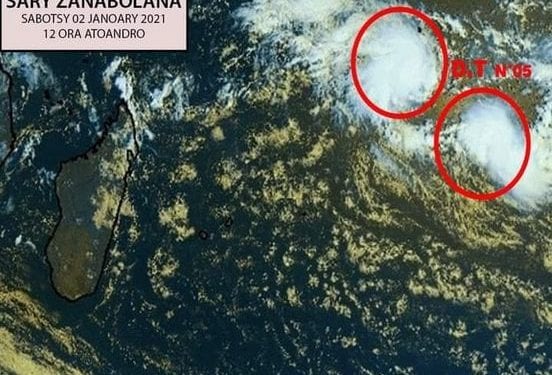 METEO – Deux perturbations cycloniques positionnées à plus de 2000km au large d’Antalaha