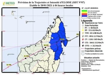 METEO – Eloise perd de sa puissance et devient une dépression sur terre, aucune alerte lancée sur les zones qu&rsquo;elle traversera dans les prochaines 24 heures