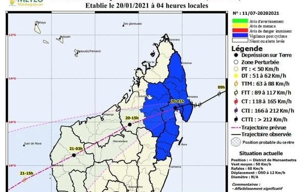 METEO – Eloise perd de sa puissance et devient une dépression sur terre, aucune alerte lancée sur les zones qu’elle traversera dans les prochaines 24 heures