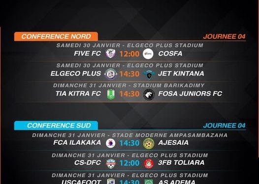 FOOTBALL/PRO-LEAGUE – Ajesaia défiera FCA Ilakaka dans son antre pour la première place de la conférence Sud, Five FC pour creuser l&rsquo;écart avec le Cosfa son dauphin dans le Nord