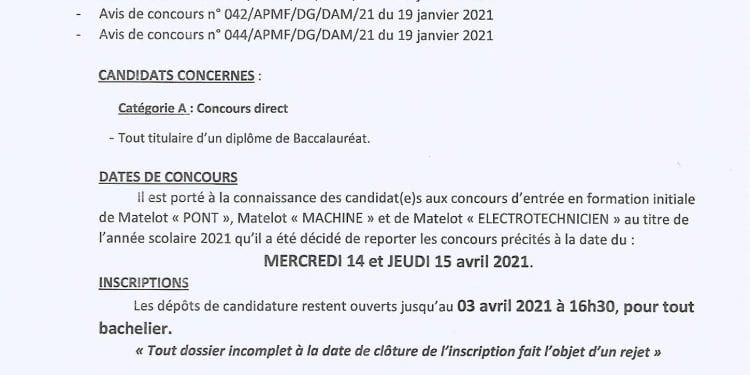 FORMATION – Les concours d’entrée en formation initiale de matelots à l’ENEM de Mahajanga reportés