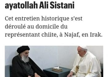 RELIGION – Le pape François reçu par le grand ayatollah Ali Al-Sistani chez lui en Irak