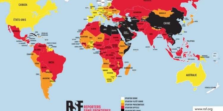 JOURNALISME – Madagascar recule de trois places sur le classement mondial de la liberté de la presse établi par Reporters sans frontières