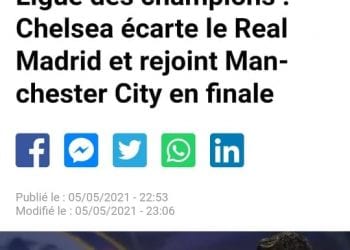 FOOTBALL – Chelsea rejoint Manchester City en finale de l’UEFA Champions League