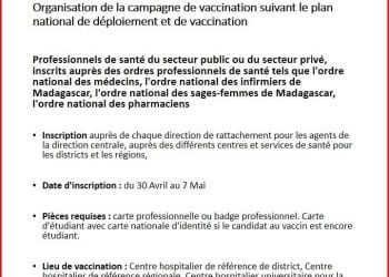 SANTE PUBLIQUE – Où s&rsquo;inscrire pour bénéficier des premières doses du vaccin Covishield importées par Madagascar ?