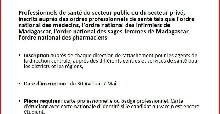 SANTE PUBLIQUE – Où s&rsquo;inscrire pour bénéficier des premières doses du vaccin Covishield importées par Madagascar ?