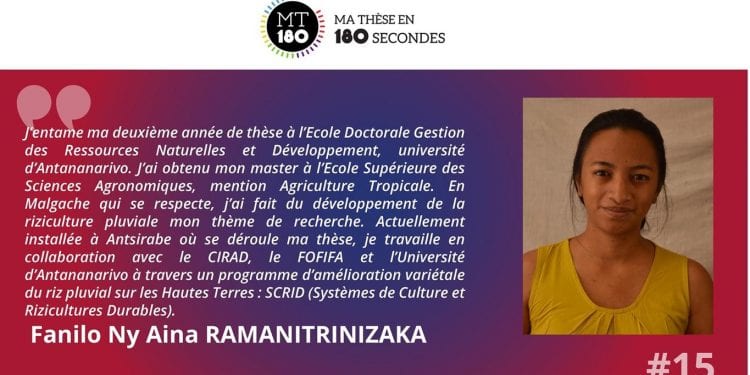 ENSEIGNEMENT SUPERIEUR – Le premier prix national de l’édition 2021 de Ma Thèse en 180 secondes attribué à une doctorante de l’Ecole supérieure des sciences agronomiques