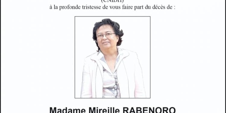 NECROLOGIE – Mireille Rabenoro, présidente de la Commission nationale indépendante des droits de l’Homme, rejoint les étoiles