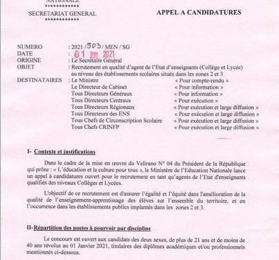 EDUCATION – Plus de 1.000 enseignants à recruter pour les collèges et lycées publics