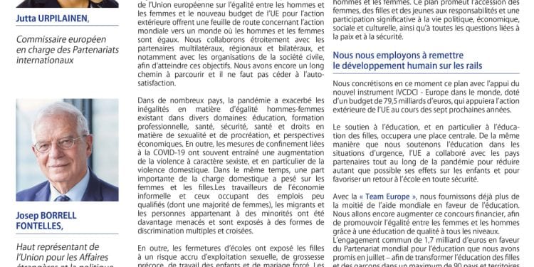 Faire de l’égalité entre les femmes et les hommes une priorité