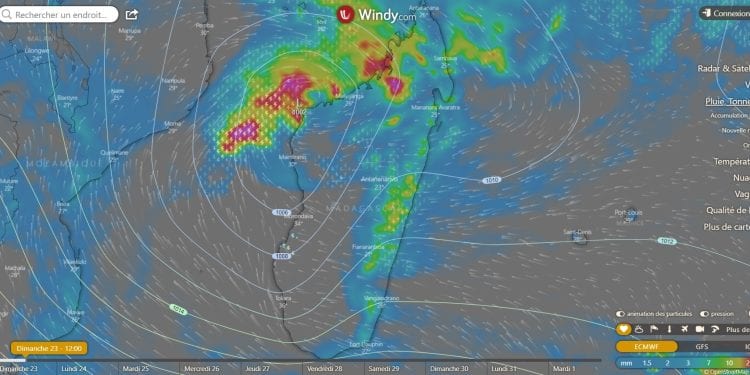 METEOROLOGIE – La dépression n°1 est sortie en mer ce dimanche matin, elle est prévue atteindre le stade de tempête dans les prochaines 24 heures