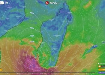 CATASTROPHES – Le centre de Batsirai sorti en mer ce dimanche à 19h, des bandes nuageuses toujours aperçues dans le Sud et sur une partie des hautes terres centrales