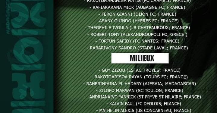 FOOTBALL – El Hadary Raheriniaina et Arnaud Randrianantenaina, les seuls joueurs hors d’Europe sélectionnés parmi les Barea U23 au regroupement en France de ce mois de Mars, Mathyas Randriamamy retenu comme réserviste
