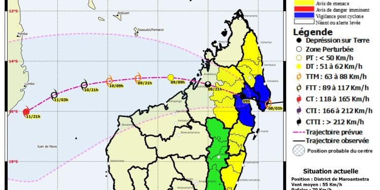 INTEMPERIES – Fortes pluies et montée des eaux à Antalaha, Maroantsetra et Mananara Nord, pour cause de tempête tropicale Gombe