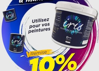 Jusqu&rsquo;au 4 juin 2022, apportez ce visuel dans tous les magasins Bricoland  et gagnez une remise immédiate de 10% sur la gamme Iris, peinture d’exception !