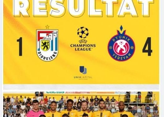 FOOTBALL – Sylvio Ouassiero et le F91 Dudelange ne joueront pas la phase de poules de la ligue des Champions européenne cette année.