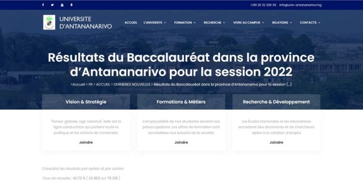 EXAMEN OFFICIEL – Les résultats du baccalauréat pour l’Université d’Antananarivo disponibles ce dimanche matin