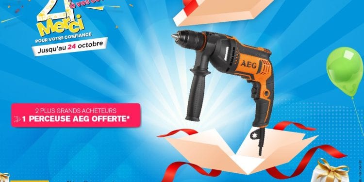 ???????? Savez-vous que chez Bricoland, nous récompensons également les 02 plus grands acheteurs du mois ? Abonnez-vous à la page Bricoland et tentez votre chance pour gagner une perceuse AEG jusqu’au 24 octobre 2022 ! ⚒ Ce n’est pas tout !!! Si vous avez entre 20 à 25 ans, une remise immédiate* de 21% vous sera offerte. *sous condition de présentation de la CIN