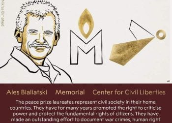 DISTINCTION – Le prix Nobel de la paix attribué au Biélorusse Ales Bialiatski, à l’organisation de défense des droits de l’homme russe « Memorial » et au centre pour les libertés civiles ukrainien