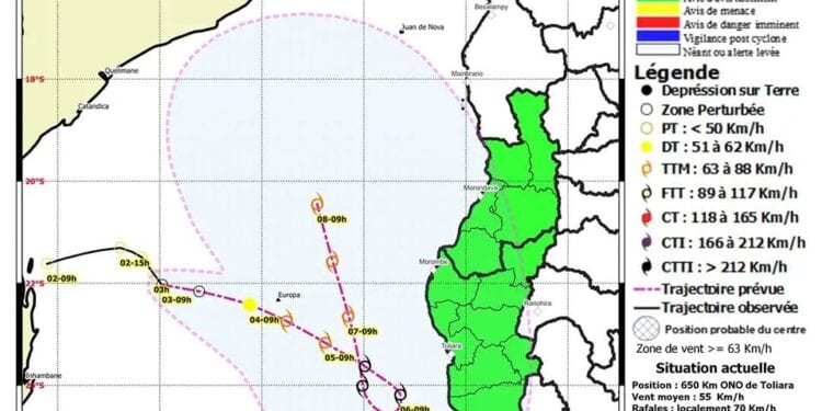 METEOROLOGIE – Le Menabe et l’Atsimo Andrefana placés en alerte verte, Freddy reprend des forces et s’approche progressivement des littoraux d’Atsimo Andrefana