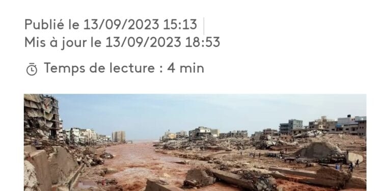INTEMPÉRIES – Plus de 3 800 morts, plus de 2 000 disparus en Lybie après les inondations causées par le passage de la tempête Daniel mardi