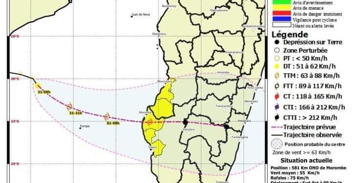 METEOROLOGIE – Une dépression tropicale attendue dans le Sud-Ouest malgache dès le 1er janvier