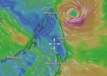 METEOROLOGIE – La neuvième dépression tropicale de la saison à plus de 100km à l&rsquo;Est de Vohémar