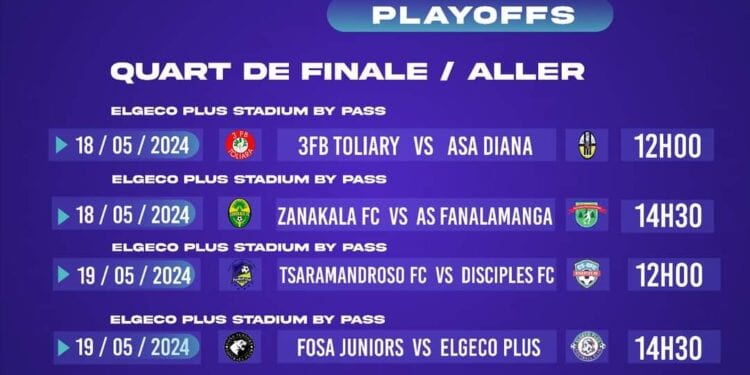 SPORT – Reprise des playoffs de la Pure Play Football League prévue pour le 18 mai.