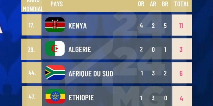 JEUX OLYMPIQUES – L’Afrique termine les Jeux de Paris 2024 avec 39 médailles dont 13 en or