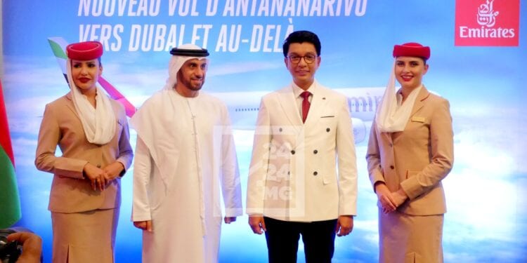 TRANSPORT AERIEN – Andry Rajoelina qualifie l’inauguration de la ligne Dubaï- Antananarivo de “moment historique”