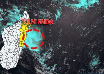 MÉTÉOROLOGIE –   Faida se dirige vers Madagascar pour atterrir entre Sainte Marie et Brickaville aux premières heures de mardi