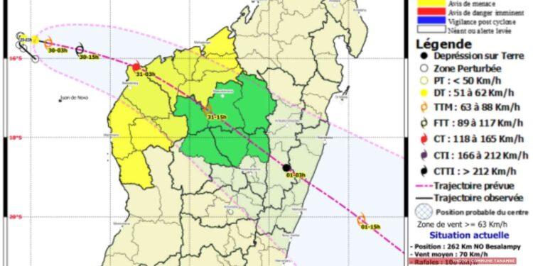 MÉTÉO – La tempête Fytia devrait toucher terre ce samedi matin entre Mahajanga et Maintirano